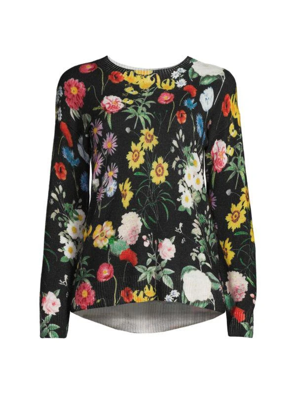 商品Saks Fifth Avenue|Floral Crewneck 100% Cashmere Sweater,价格¥375,第3张图片详细描述