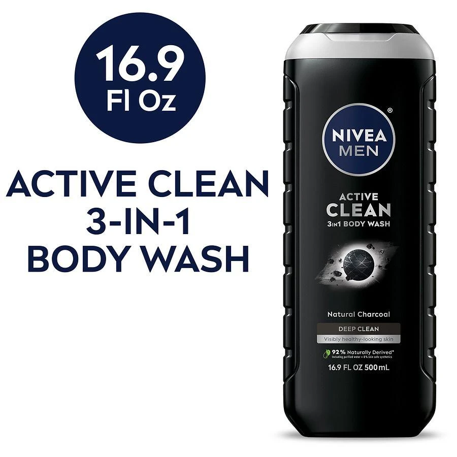 商品Nivea Men|Active Clean Charcoal Body Wash Deep Clean,价格¥41,第3张图片详细描述