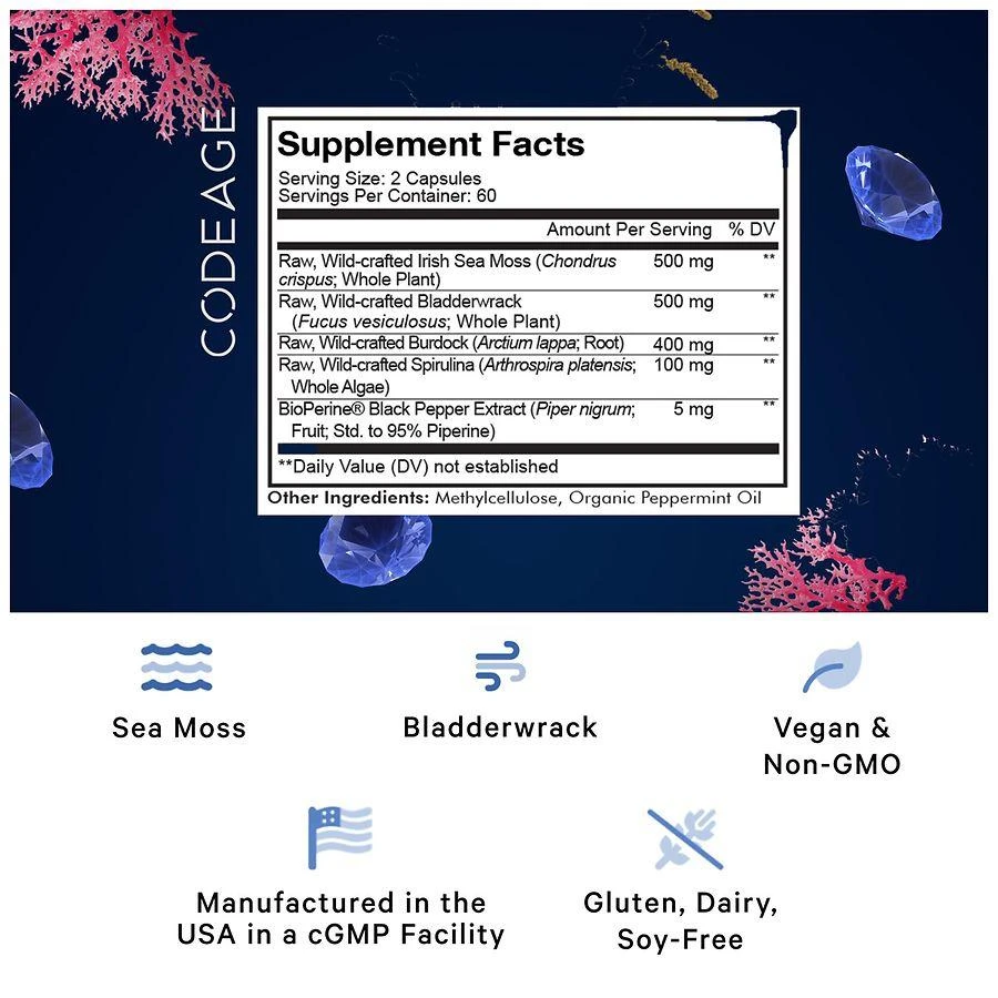 商品Codeage|Wildcrafted Sea Moss,价格¥262,第3张图片详细描述