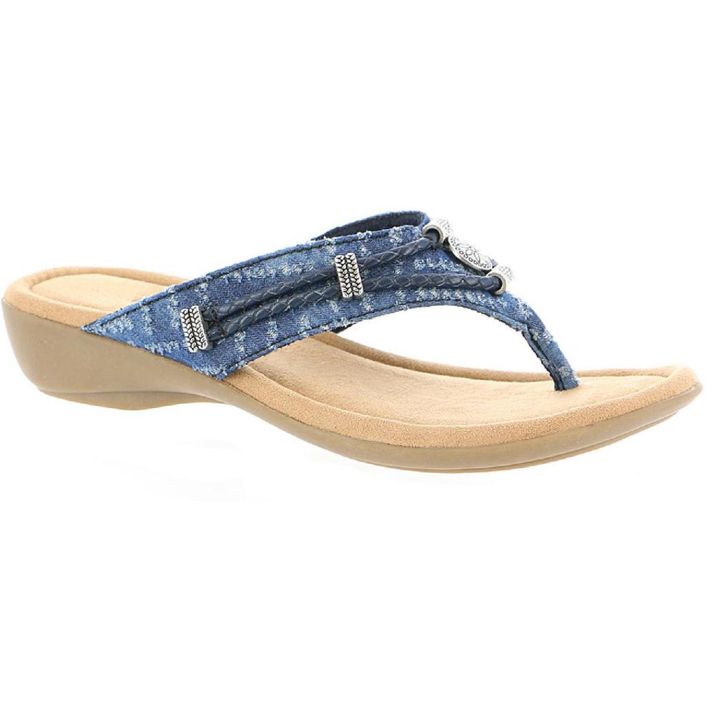 Minnetonka Womens Sliverthorne Canvas Thong Flat Sandals商品第1张图片规格展示