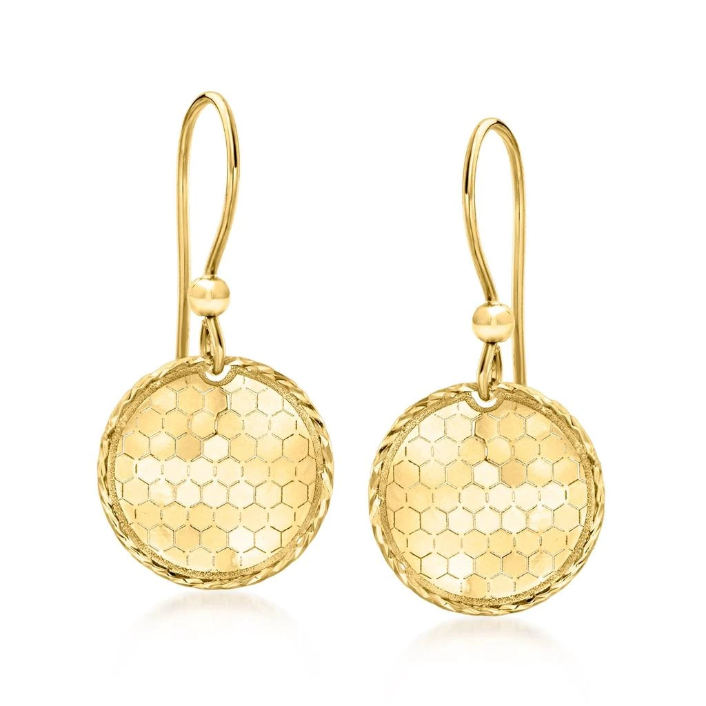 商品Ross-Simons|Ross-Simons Italian 18kt Yellow Gold Honeycomb Circle Drop Earrings,价格¥3567,第1张图片