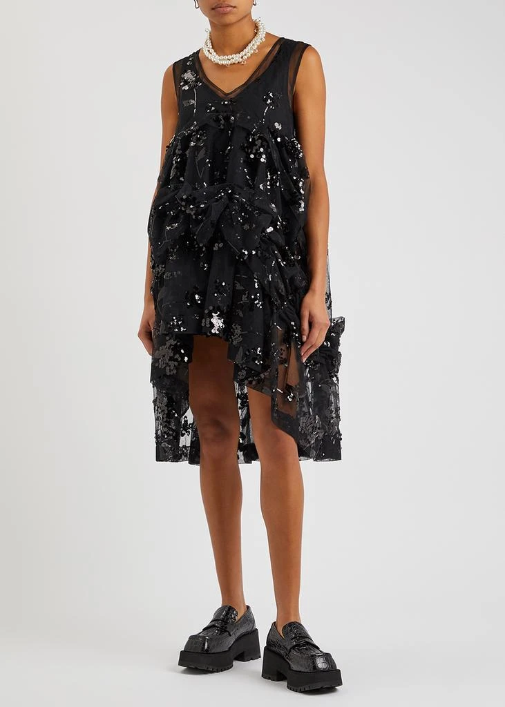 商品Simone Rocha|Black sequin-embellished gathered dress,价格¥7065,第2张图片详细描述