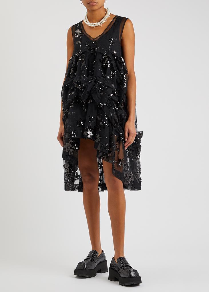 商品Simone Rocha|Black sequin-embellished gathered dress,价格¥6058,第4张图片详细描述