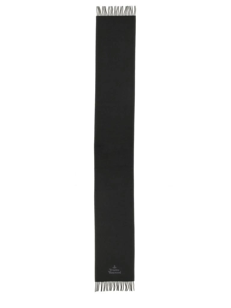 商品Vivienne Westwood|Vivienne Westwood Logo Embroidered Fringed Scarf,价格¥870,第1张图片