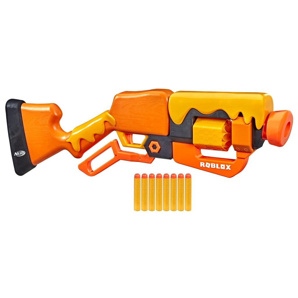 NERF Roblox Adopt Me!: Bees! Lever Action Dart Blaster, Rotating 8-Dart Drum, 8 Elite Darts商品第1张图片规格展示