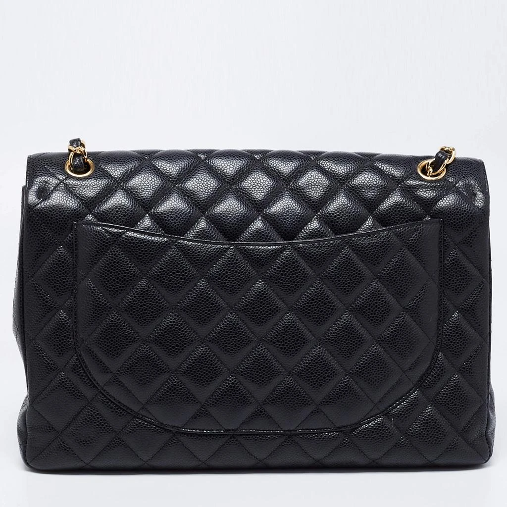 商品[二手商品] Chanel|Chanel Black Quilted Caviar Leather Maxi Classic Single Flap Bag,价格¥30197,第4张图片详细描述
