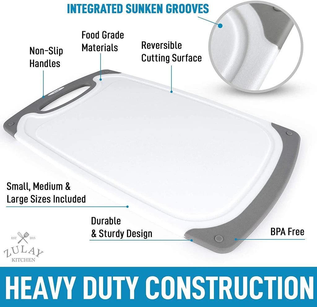 商品Zulay Kitchen|Non-Slip Kitchen Cutting Board With Juice Groove,价格¥362,第4张图片详细描述