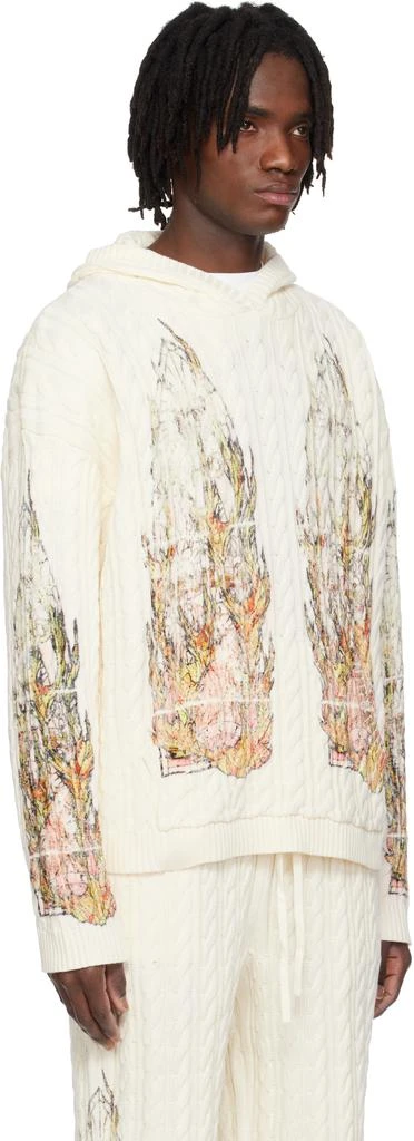 商品Who Decides War|Off-White Flame Glass Cable Knit Hoodie,价格¥1994,第2张图片详细描述