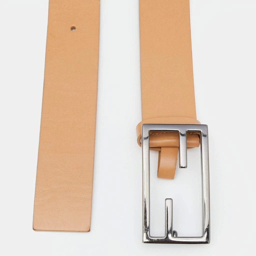商品[二手商品] Fendi|Fendi Beige Leather FF Logo Buckle Belt 100 CM,价格¥851,第2张图片详细描述