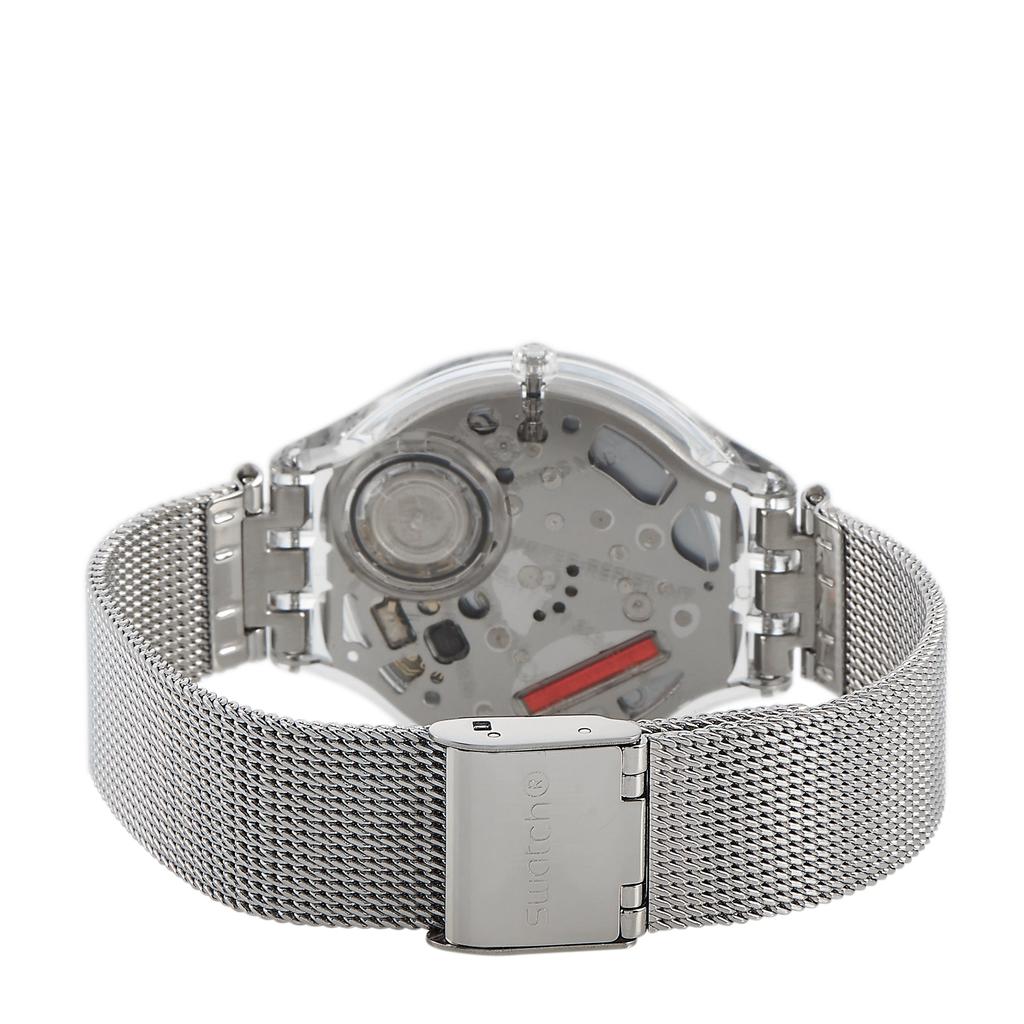 Swatch Skinstones 36.8 mm Plastic and Stainless Steel Silver Dial Watch SVOK105M商品第3张图片规格展示