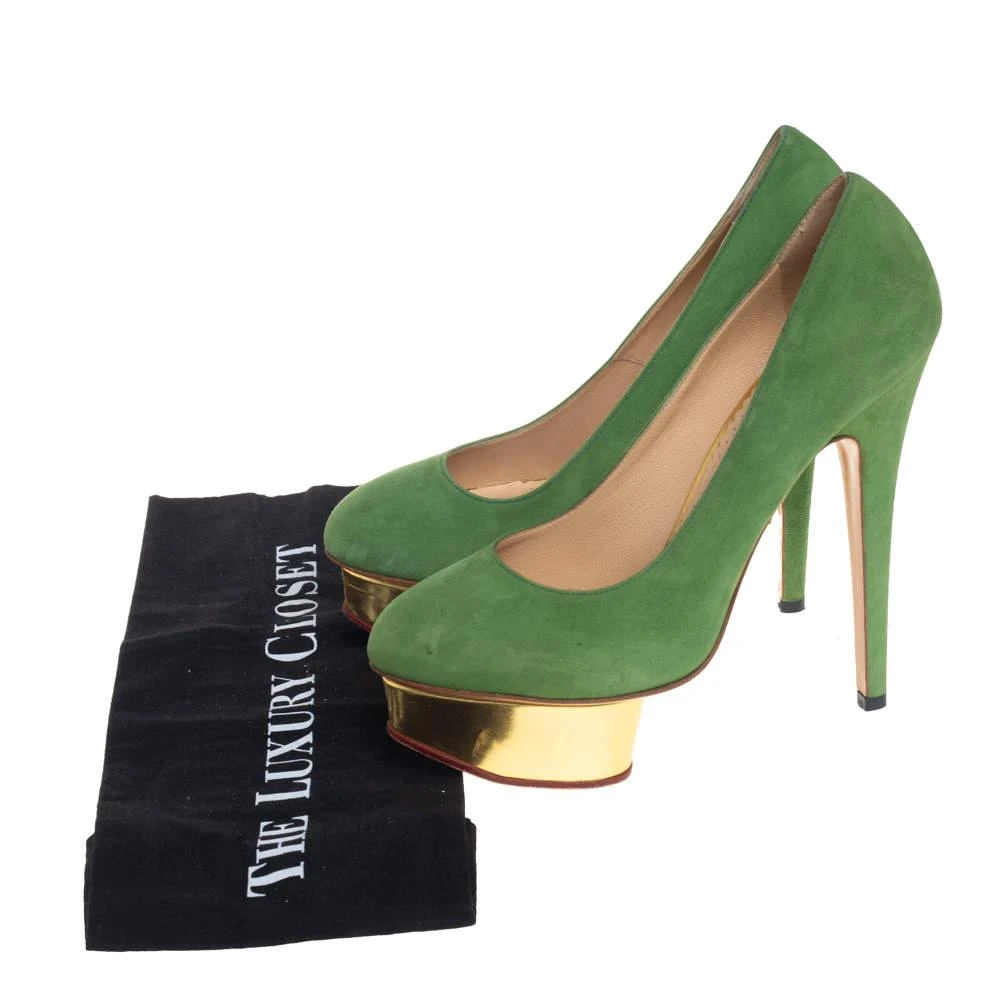 Charlotte Olympia Green Suede Dolly Platform Pumps Size 36.5 商品