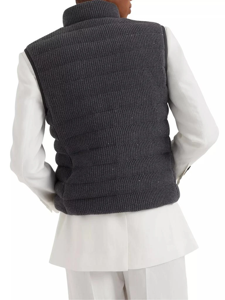 商品Brunello Cucinelli|Dazzling Cotton English Rib Knit Down Vest,价格¥33628,第3张图片详细描述