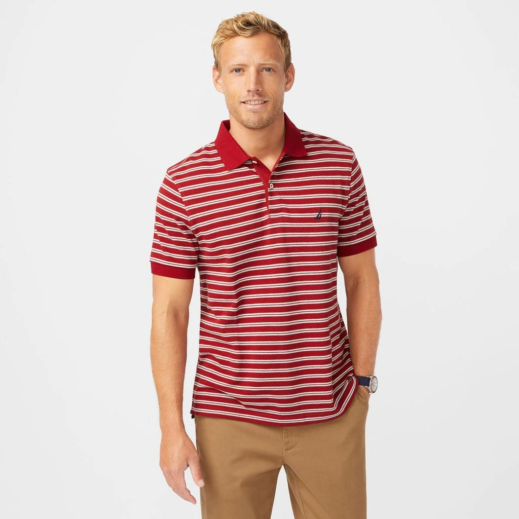 商品Nautica|Mens Classic Fit Striped Premium Cotton Polo,价格¥137,第4张图片详细描述