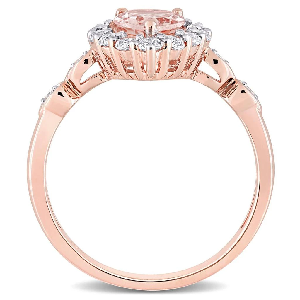 商品Julianna B|10k Rose Gold Morganite White Topaz and Diamond Accent Ring,价格¥5053,第3张图片详细描述