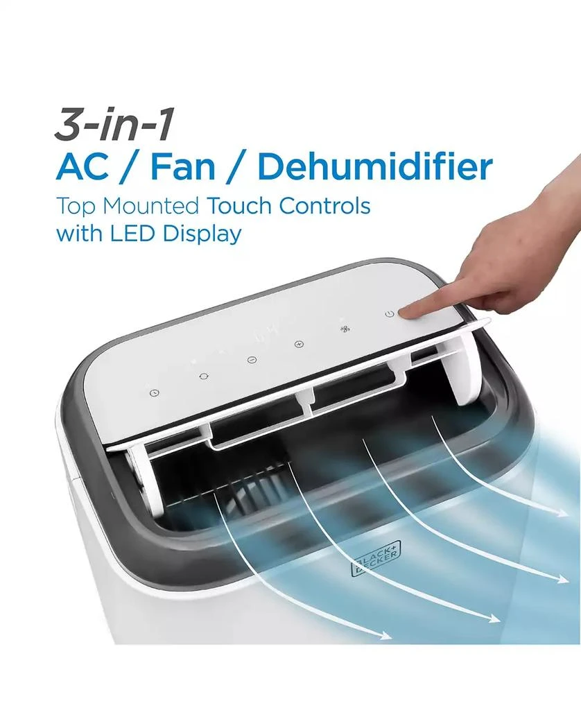 商品Black & Decker|BLACK+DECKER 6,000 BTU SACC/CEC (10,000 BTU ASHRAE) Portable Air Conditioner with Remote Control, White,价格¥3072,第2张图片详细描述