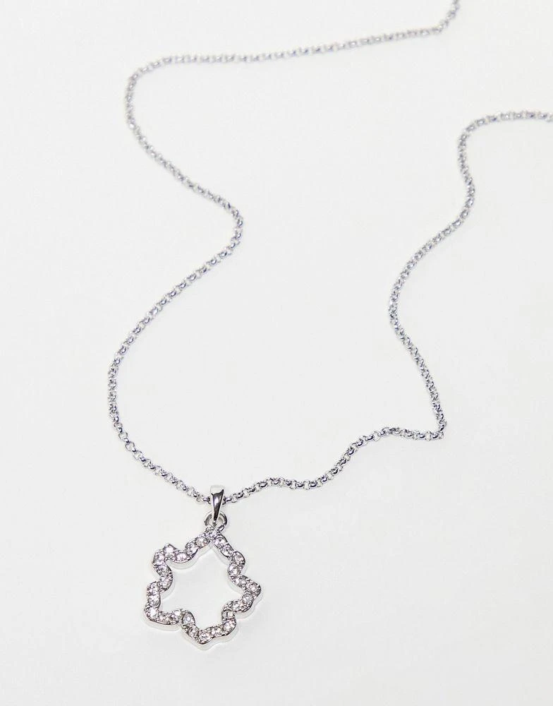 商品Ted Baker London|Ted Baker Crishla necklace in silver with cut out magnolia crystal pendant,价格¥326,第2张图片详细描述