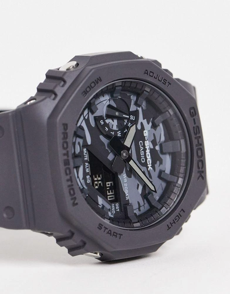 商品Casio|Casio G-Shock mens silicone watch with camo dial in grey,价格¥947,第3张图片详细描述