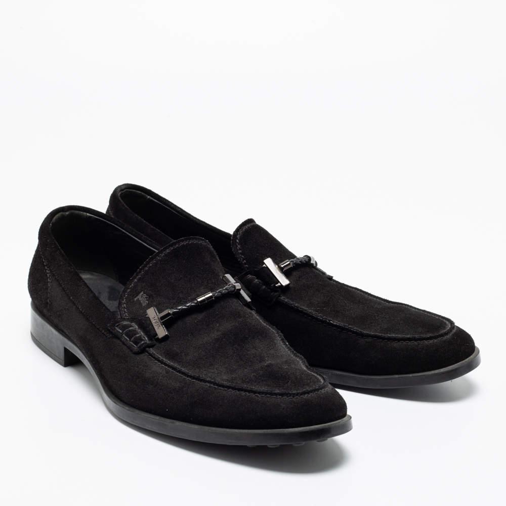 商品[二手商品] Tod's|Tod's Black Suede Buckle Slip-On Loafers Size 43,价格¥1501,第6张图片详细描述