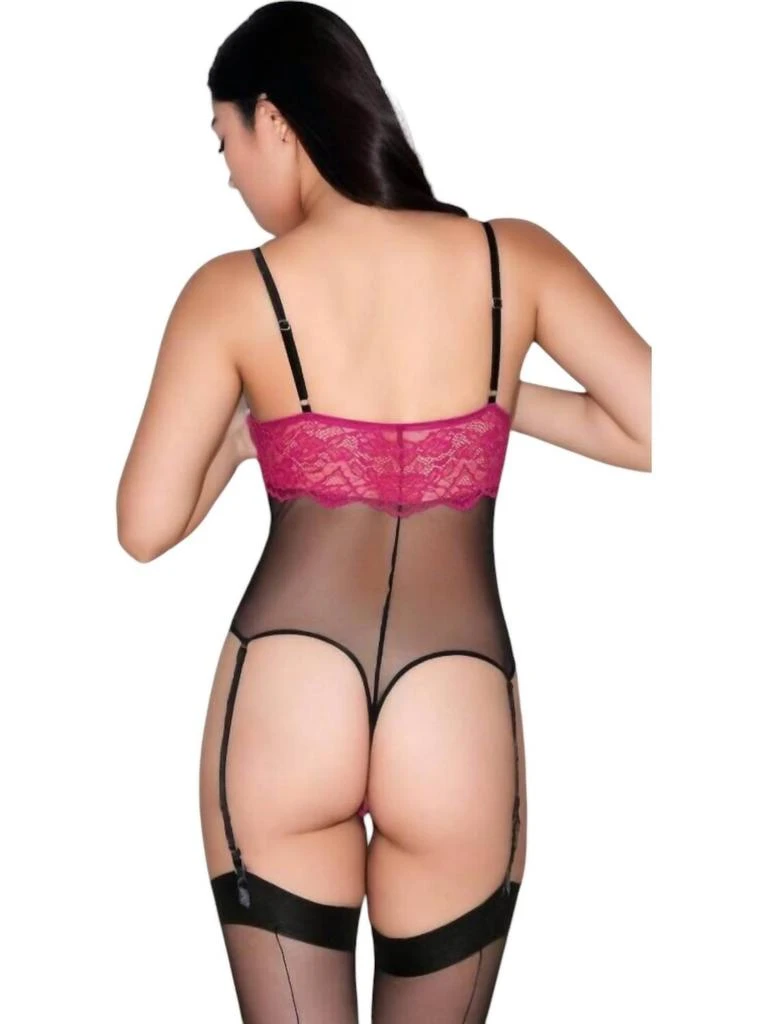 商品Fleur du Mal|Roxy Peekaboo Bodysuit In Magenta,价格¥1109,第2张图片详细描述