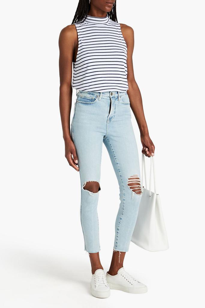商品Good American|Good Curve cropped distressed high-rise skinny jeans,价格¥648,第4张图片详细描述