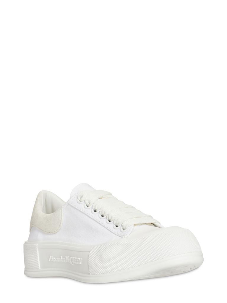商品Alexander McQueen|45mm Deck Plimsoll Canvas Sneakers,价格¥3805,第1张图片