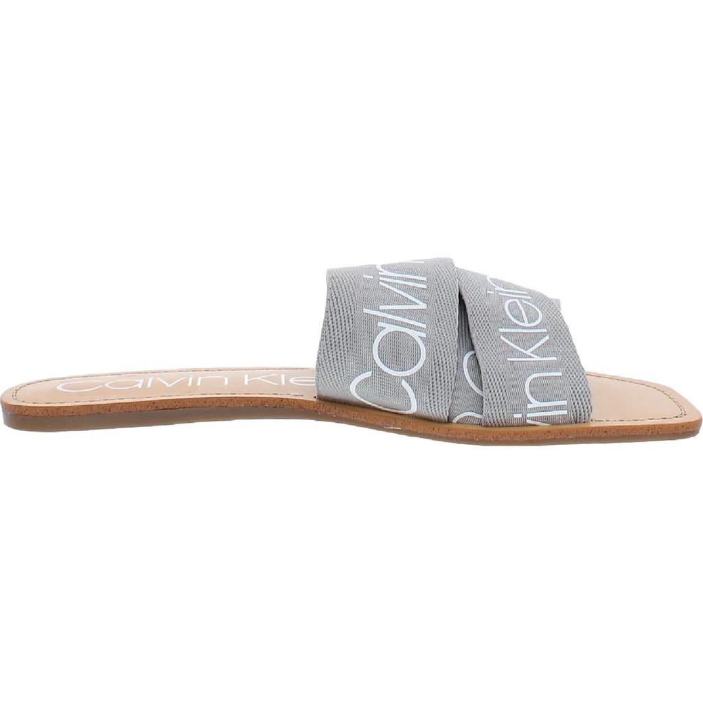 商品Calvin Klein|Calvin Klein Womens Bainy Canvas Slides Flat Sandals,价格¥252,第4张图片详细描述