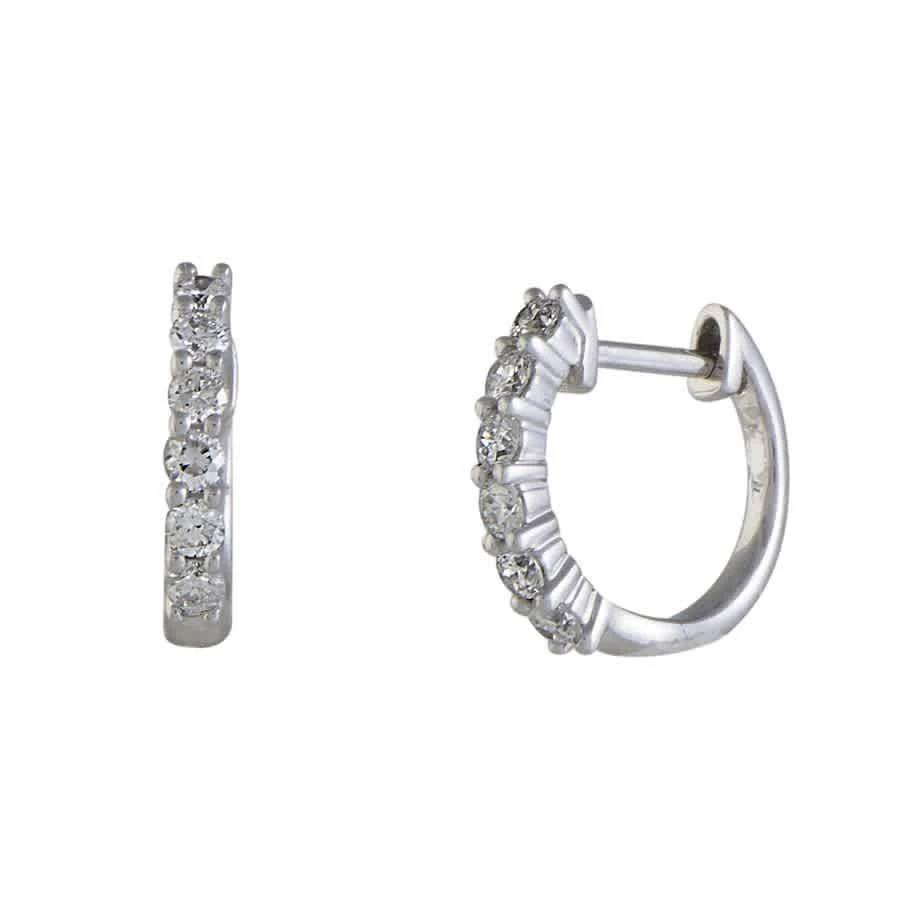 商品LB Exclusive|14K White Gold 0.50 ct Diamond Huggie Hoop Earrings,价格¥4344,第2张图片详细描述