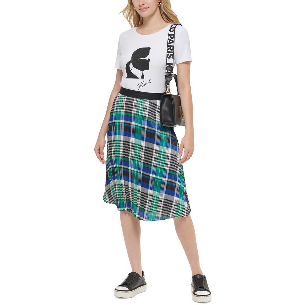 商品Karl Lagerfeld Paris|Women's Plaid Pleated Midi Skirt,价格¥482,第7张图片详细描述