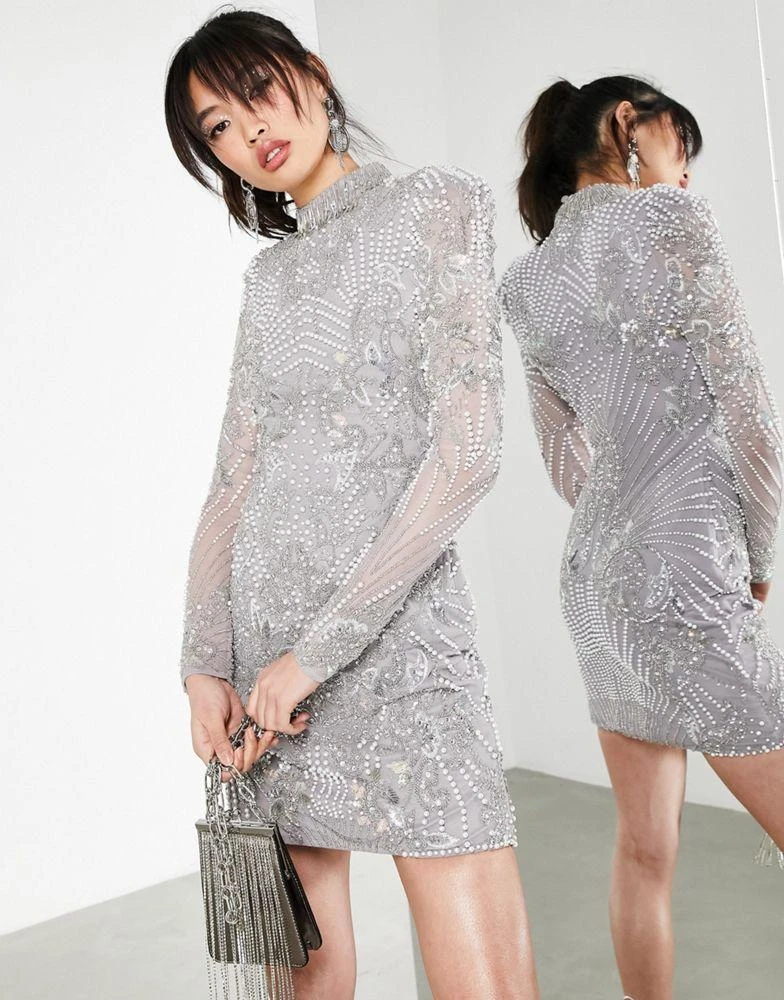 商品ASOS|ASOS EDITION pearl placement mini dress,价格¥1104,第4张图片详细描述