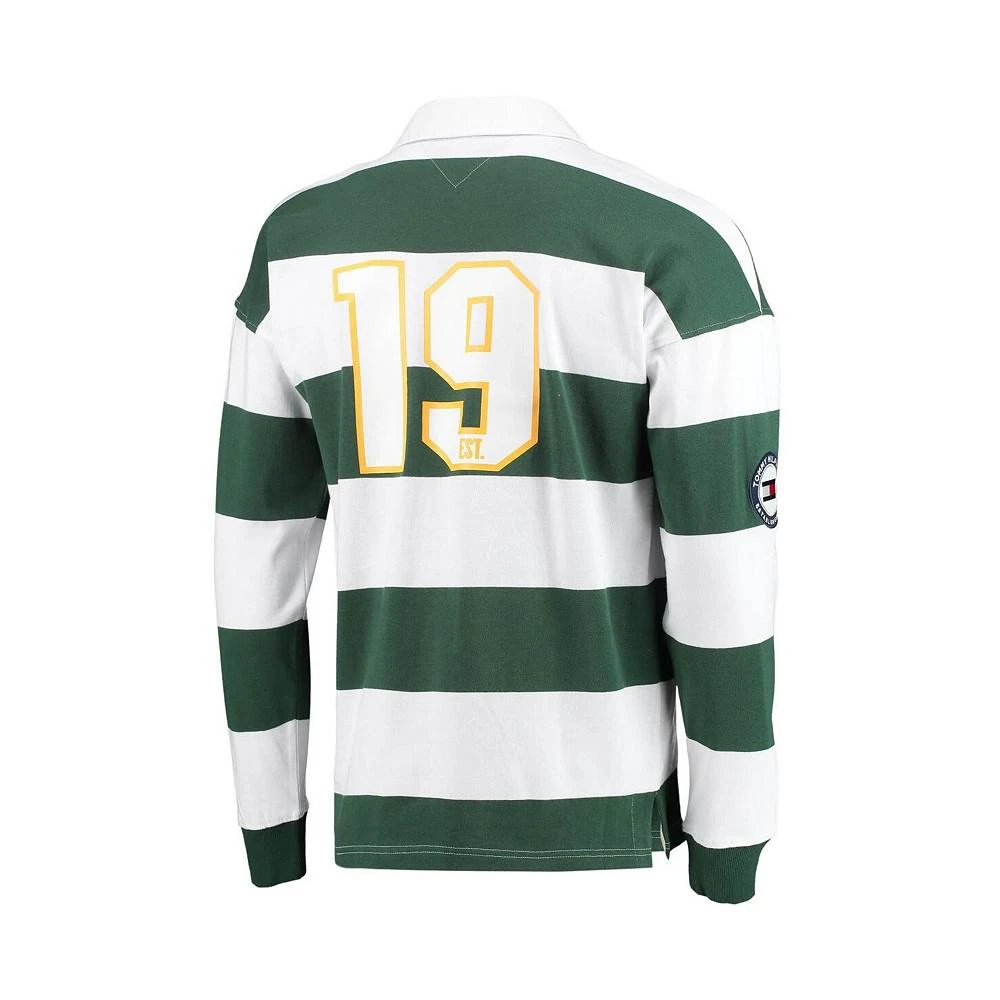 商品Tommy Hilfiger|Men's Green and White Green Bay Packers Varsity Stripe Rugby Long Sleeve Polo,价格¥974,第3张图片详细描述