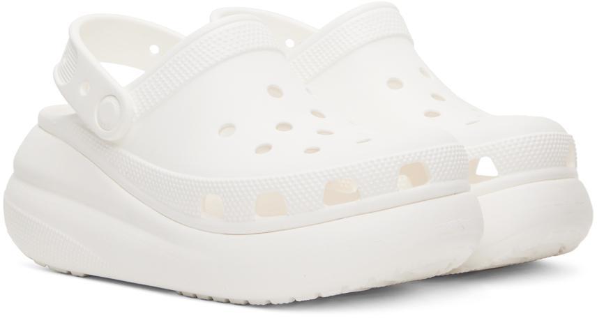 商品Crocs|White Classic Crush Platform Clogs,价格¥251,第6张图片详细描述