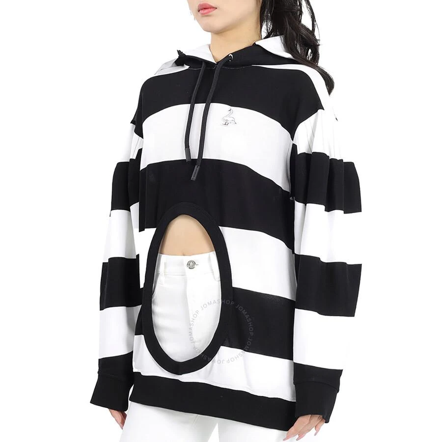 商品Burberry|Cut-out Detail Striped Cotton Hoodie,价格¥824,第2张图片详细描述