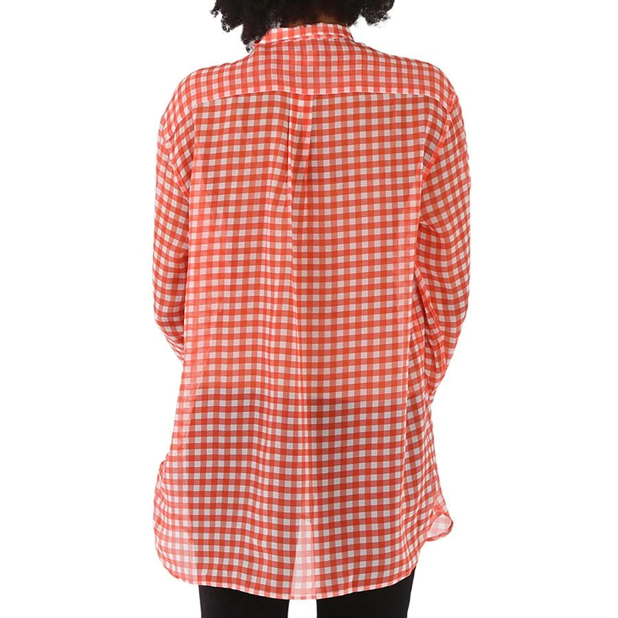 商品Burberry|Gingham Silk Chiffon Pussy-bow Blouse,价格¥966,第3张图片详细描述