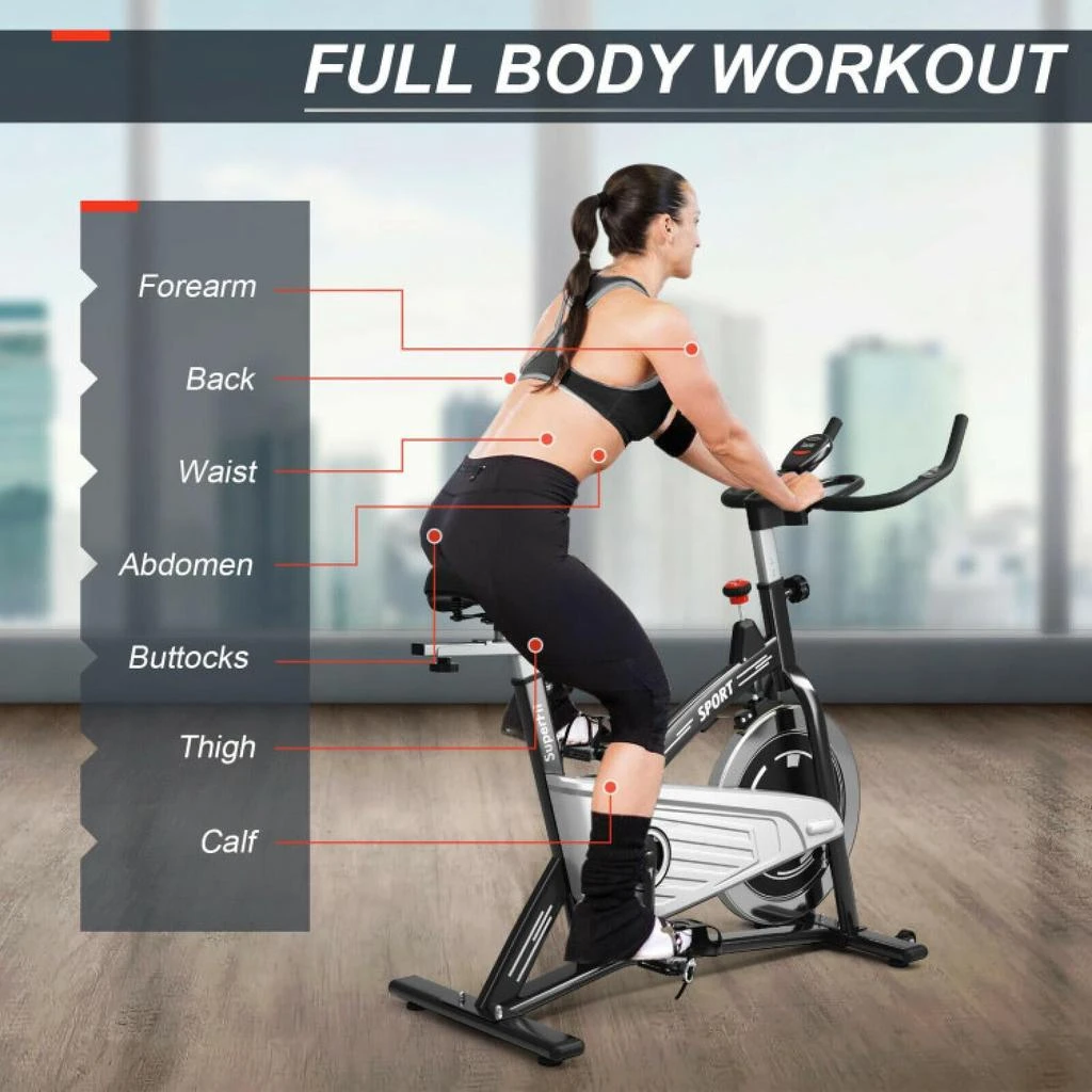 商品Hivvago|Indoor Exercise Cycling Bike with Heart Rate and Monitor,价格¥2012,第4张图片详细描述