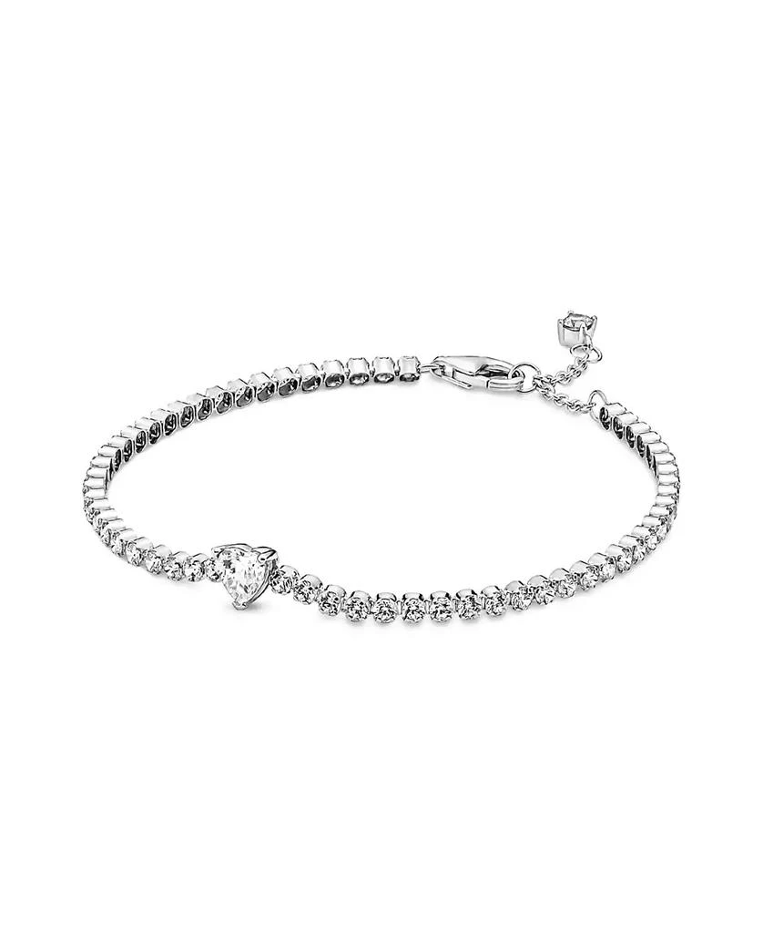 商品PANDORA|Cubic Zirconia Sparkling Heart Tennis Bracelet,价格¥585,第1张图片