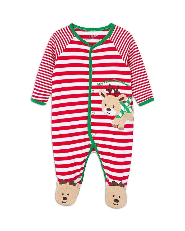 商品Little Me|Boys' Reindeer Striped Footie - Baby,价格¥204,第1张图片详细描述