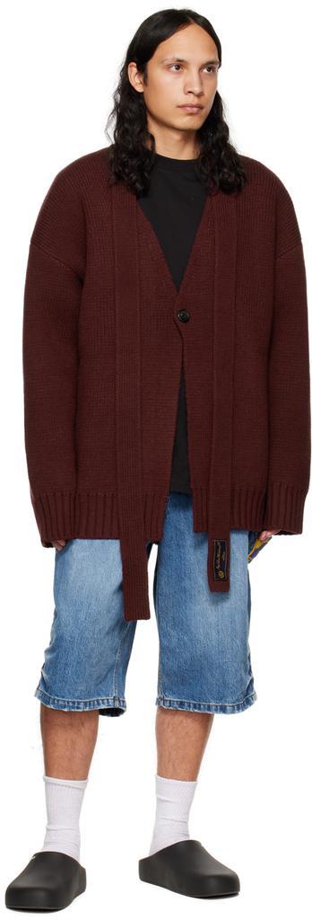 商品We11done|Burgundy Self-Tie Cardigan,价格¥1941,第6张图片详细描述