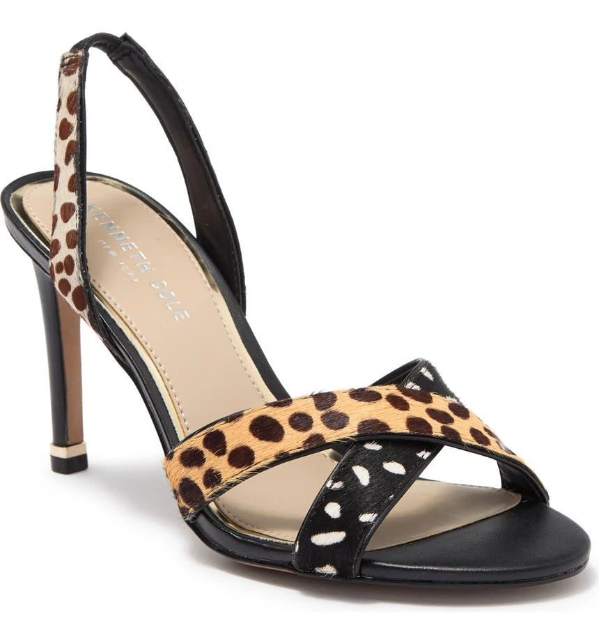 商品Kenneth Cole|Brandy Cheetah Genuine Calf Hair Slingback Sandal,价格¥196,第1张图片