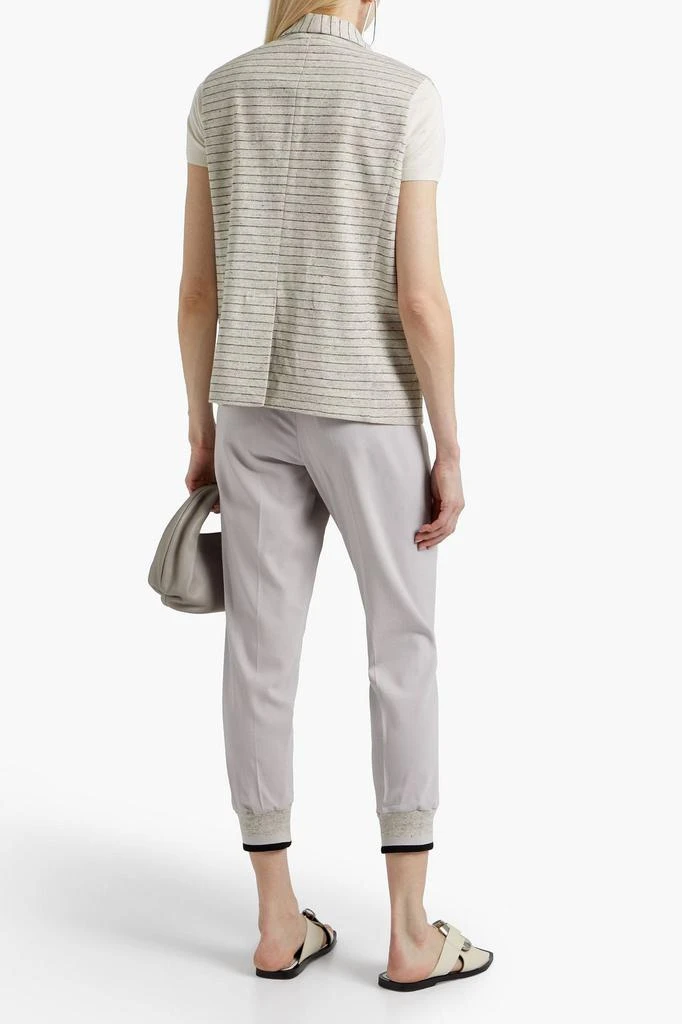 商品Brunello Cucinelli|Striped metallic linen-blend vest,价格¥3081,第3张图片详细描述