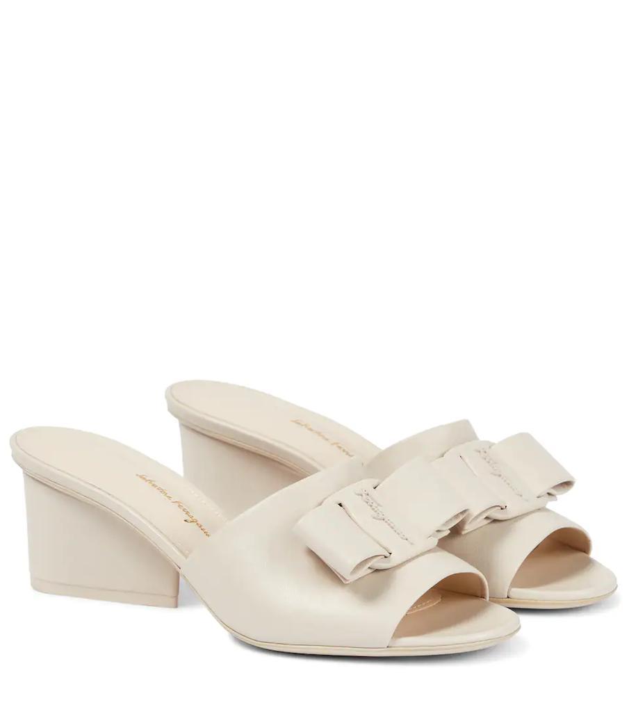 商品Salvatore Ferragamo|Valery 55 leather wedge sandals,价格¥3931,第1张图片