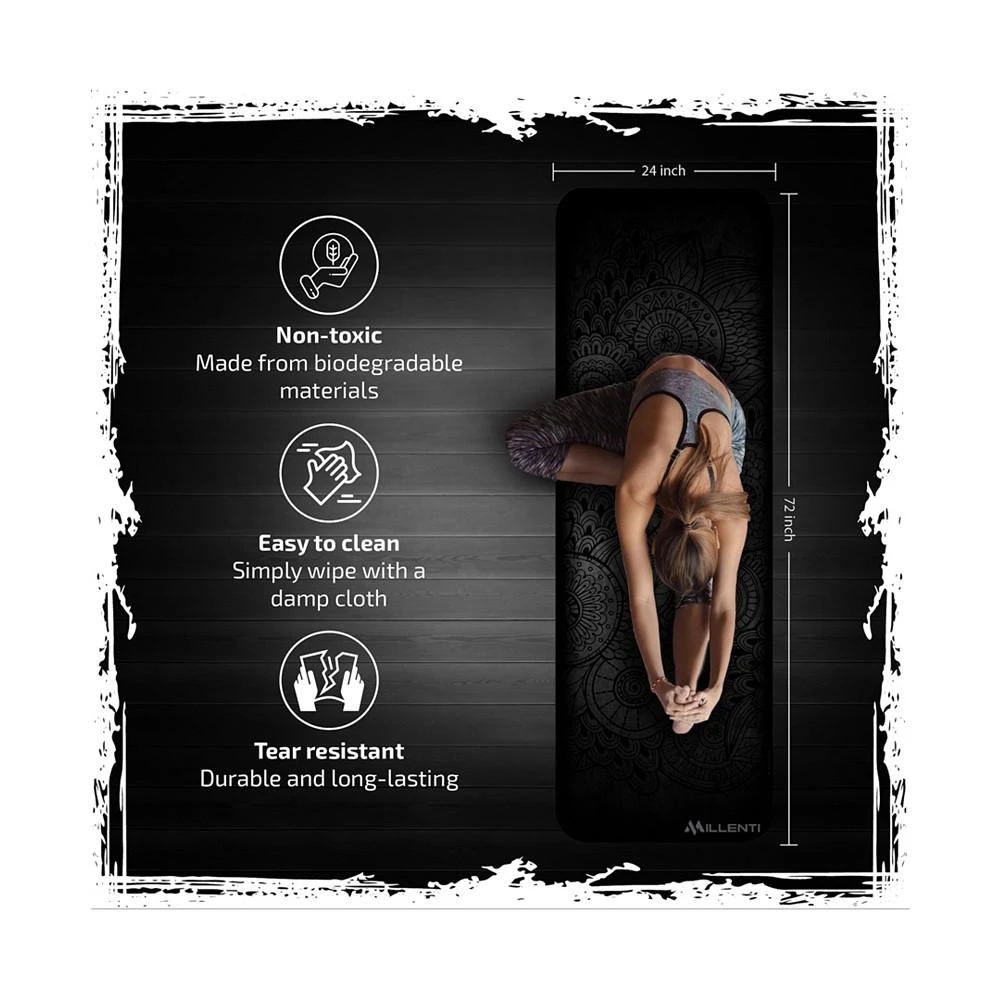 商品MILLENTI|Yoga Mat Gym Mats - 6 Millimeter Thick Suede Texture Material, Exercise Mat,价格¥733,第3张图片详细描述