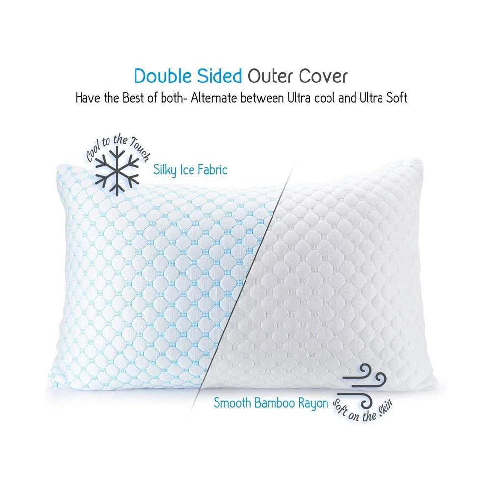 商品Nestl|Heat and Moisture Reducing Ice Silk and Gel Infused Memory Foam Standard/Queen Pillow,价格¥553,第4张图片详细描述