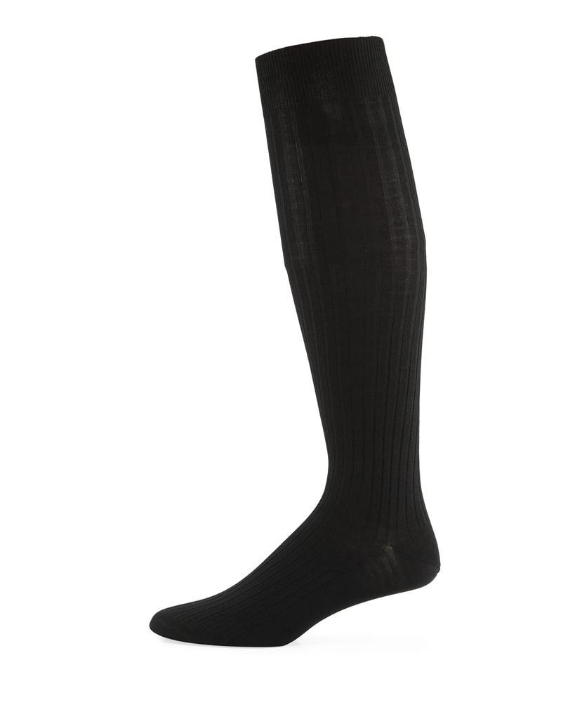商品Neiman Marcus|Over-the-Calf Ribbed Socks,价格¥155,第1张图片