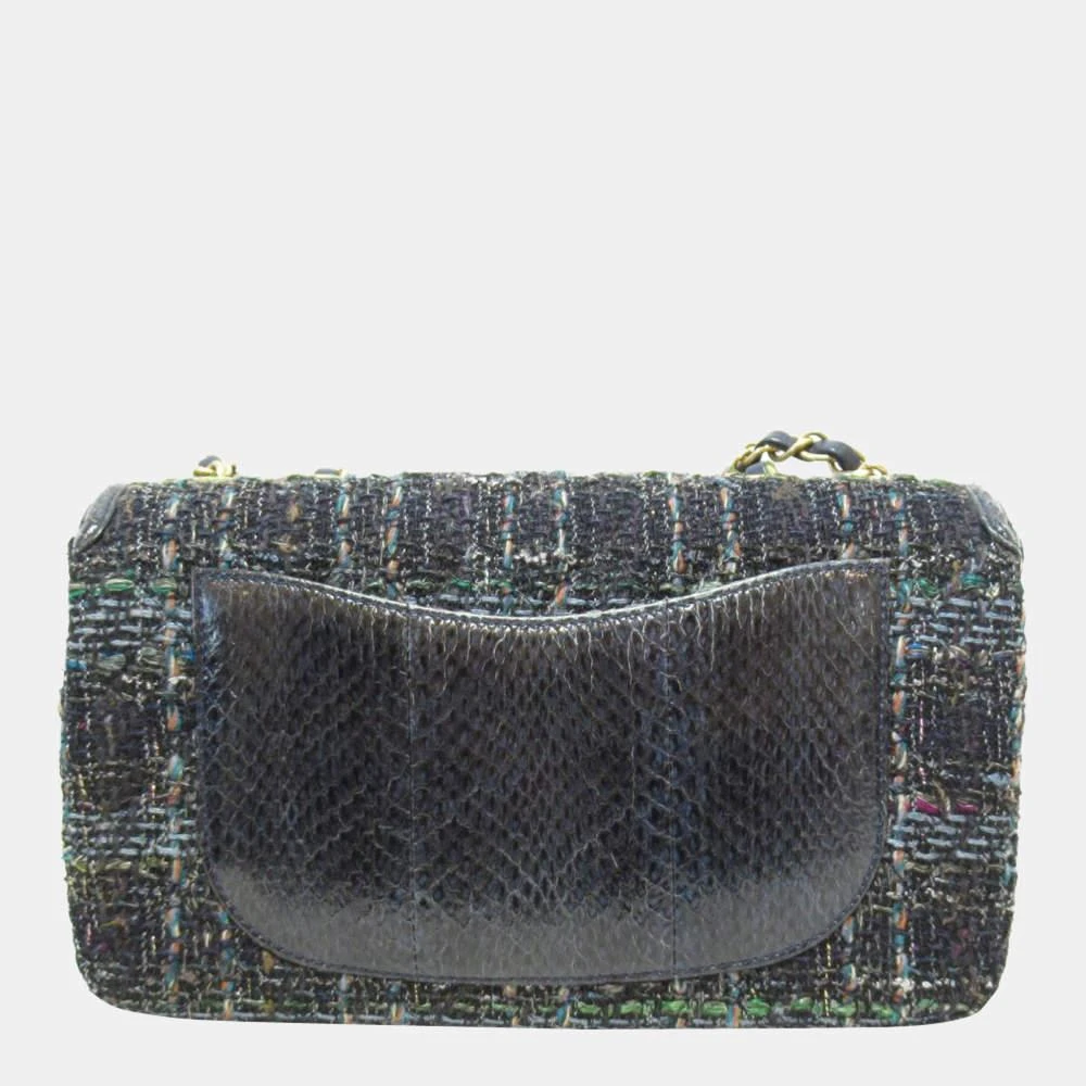 商品[二手商品] Chanel|Chanel Blue Tweed  CC Filigree Flap Chain Shoulder Bag,价格¥36229,第3张图片详细描述