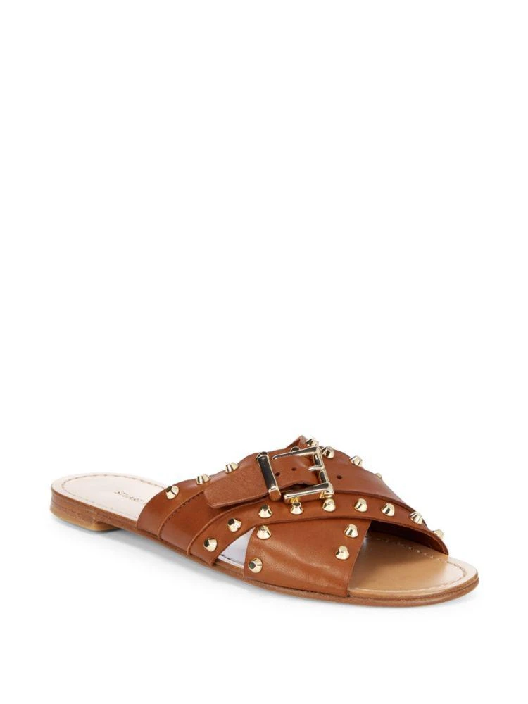 商品Stuart Weitzman|Studded Leather Slides,价格¥789,第1张图片