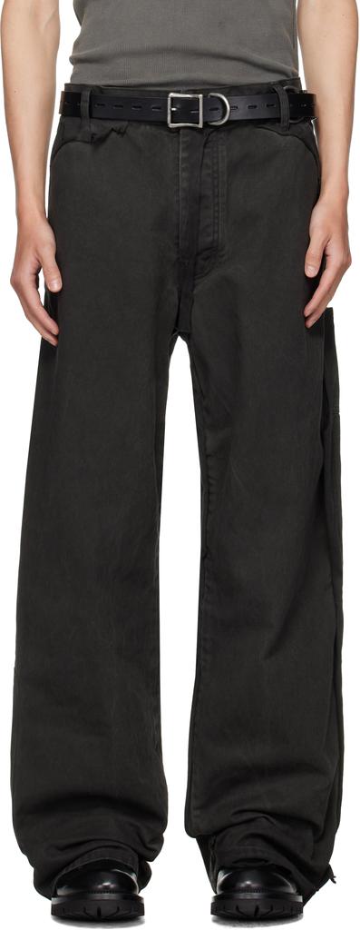 ALEXANDER DIGENOVA Black Underground Cutout Denim Cargo Pants