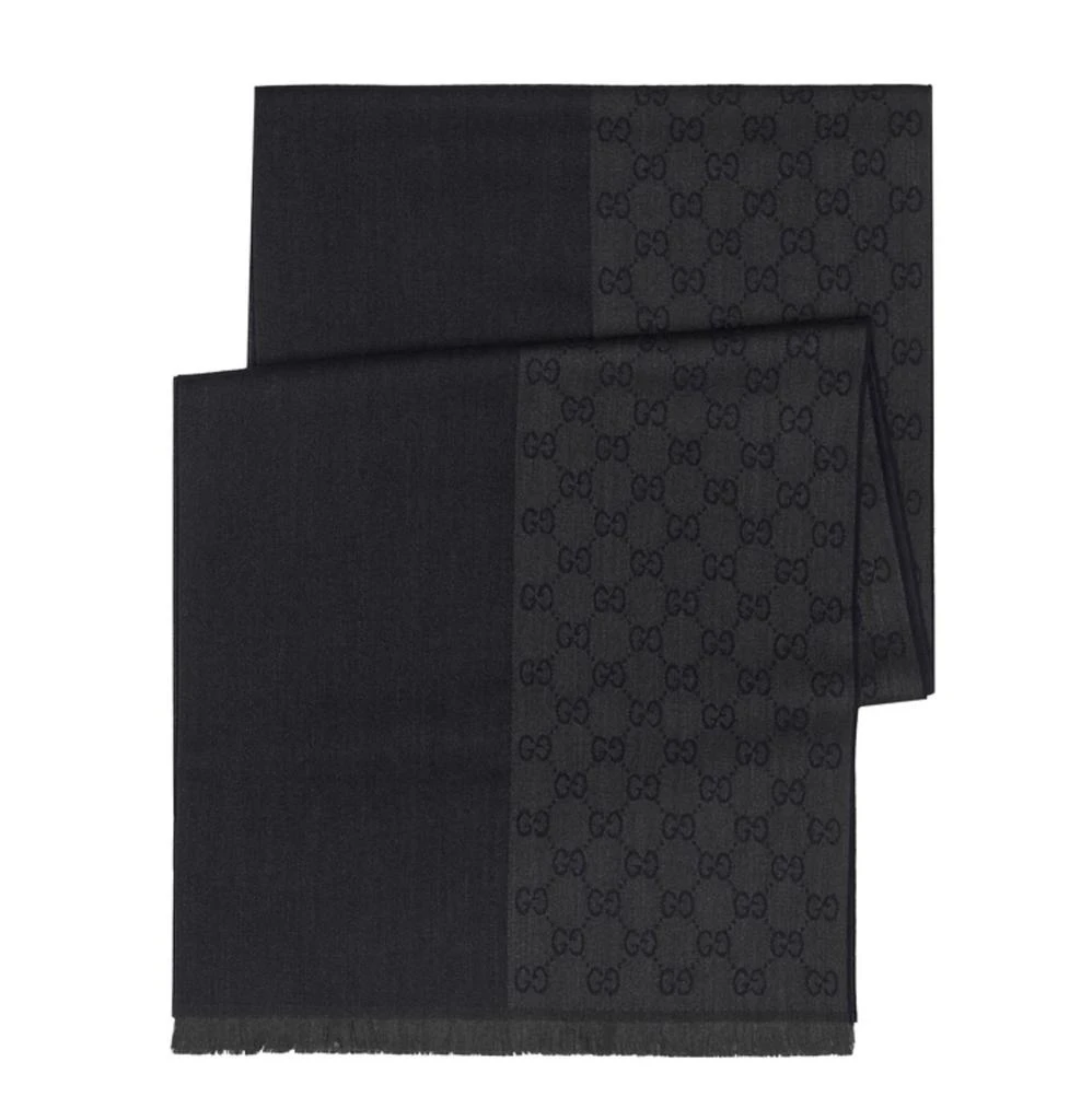 商品Gucci|Gucci 古驰GG字母图半网格羊毛围巾,价格¥3091,第4张图片详细描述