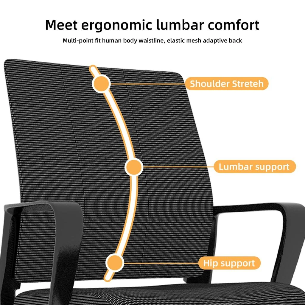 商品Streamdale Furniture|Streamdale Modern Office Chair - Metal Frame, Soft, Multiple Colors,价格¥1258,第5张图片详细描述