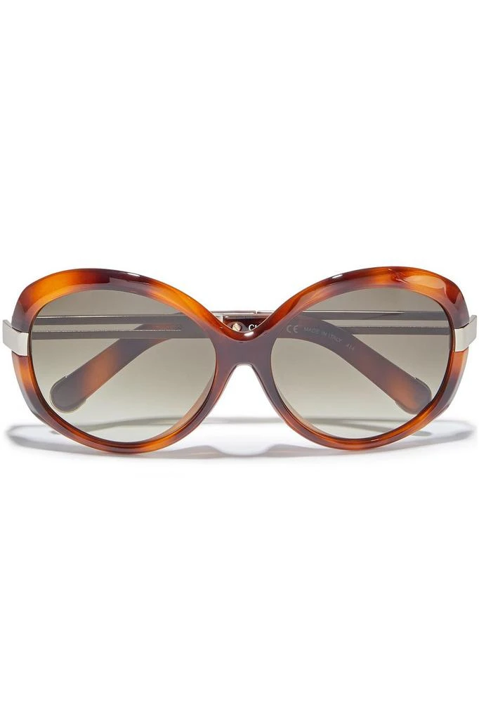 商品Chloé|Round-frame tortoiseshell acetate and gold-tone sunglasses,价格¥952,第1张图片