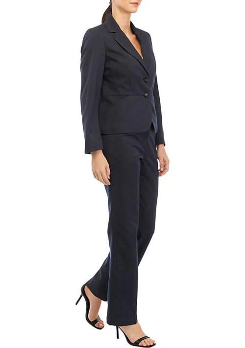 Suit Women%E2%80%99s Petite Tonal Pinstripe Two Button Jacket And Kate Pant Set 商品